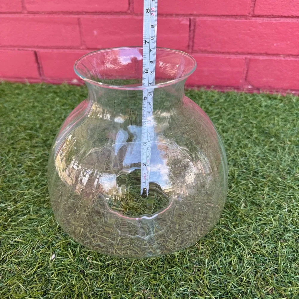 Vtg Hurricane Lampshade Clear Ribbed Glass Hurricane Chimney Mid Century Cottage